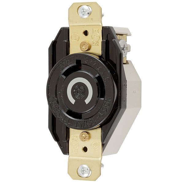 Hubbell 30A Locking Receptacle 2P 3W 277VAC L7-30R BK - HBL2630
