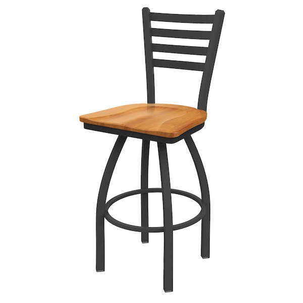 Holland Bar Stool Co 25" Swivel Counter Stool, Pewter Finish, Med Maple Seat - 41025PWMEDMPL
