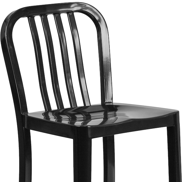 Flash Furniture 2 Pack 24" High Black Metal Counter Height Stool - 2-CH-61200-24-BK-GG
