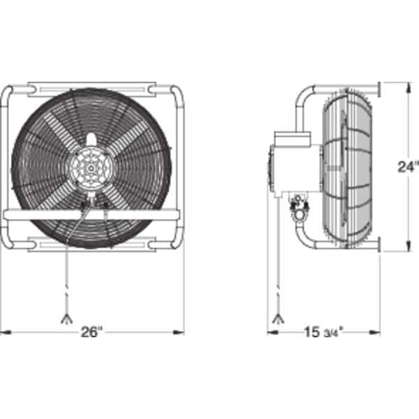 Dayton Transformer Fan, 115/230V, 20 in., 6599 cfm - 2ATX9