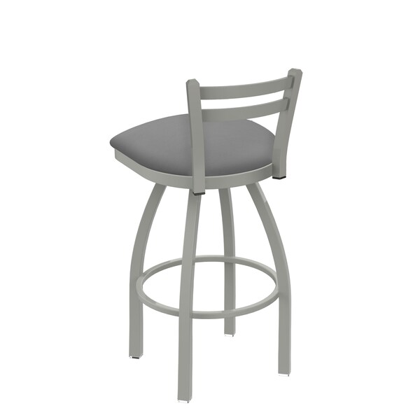 Holland Bar Stool Co 25" Low Back Swivel Counter Stool, Nickel Finish, Canter Grey Seat - 41125AN007