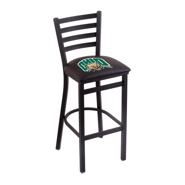 Holland Bar Stool Co 25" Blk Wrinkle Ohio University Stationary Counter Stool, Ladder Back - L00425UNIVOH