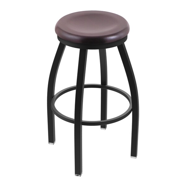 Holland Bar Stool Co 25" Swivel Counter Stool, Black Wrinkle, Dark Cherry Maple Seat - 80225BWDCMPL