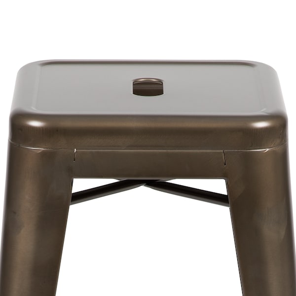 Flash Furniture Gray 24" High Metal Stool, PK4 - 4-ET-31320-24-GN-R-GG