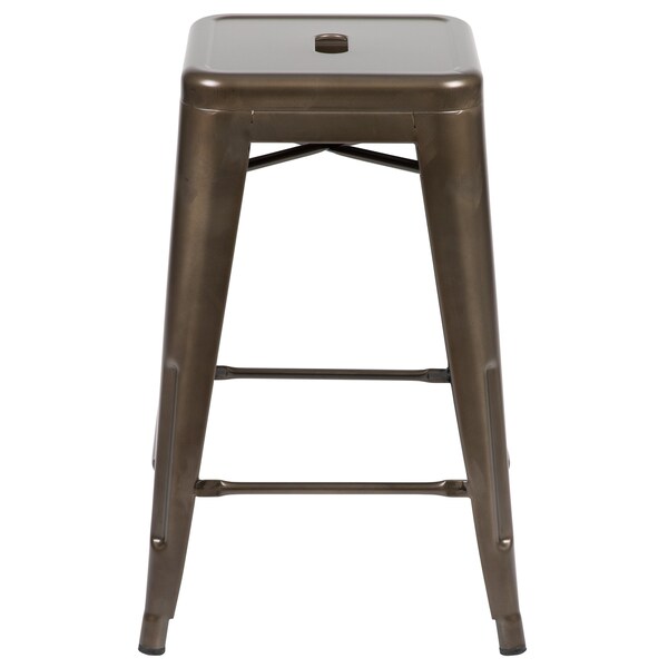 Flash Furniture Gray 24" High Metal Stool, PK4 - 4-ET-31320-24-GN-R-GG