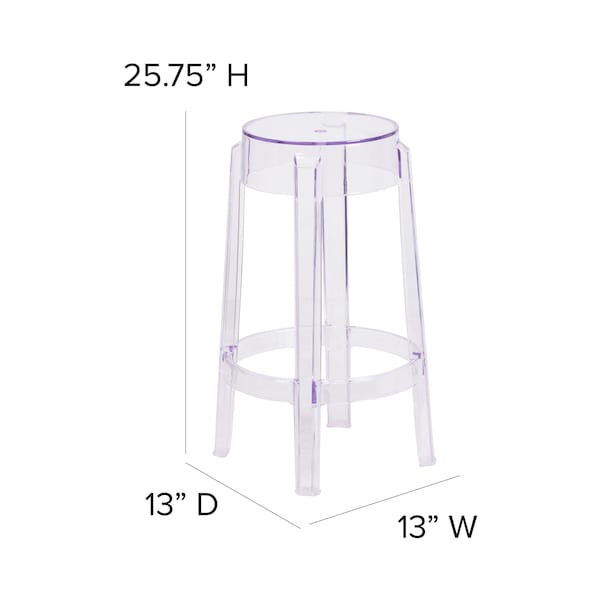 Flash Furniture Transparent Stool, 25.75"H - FH-118-APC1-GG