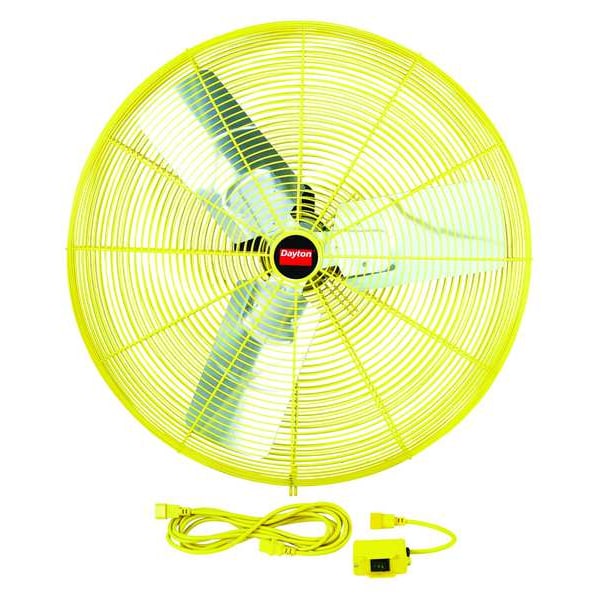 Dayton High Visibility Air Circulator, Ceiling, IBeam, Pedestal, Wall Mount, 30 in Blade Dia, 115V - 1VCH5
