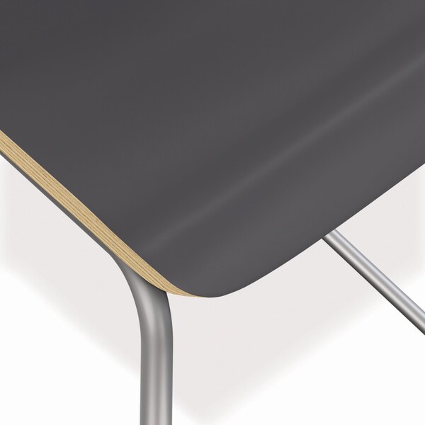 Hon Ruck Laminate Stool, Up to 300 lbs, 30 in. Seat Height, Charcoal Seat, Charcoal Back, Silver Base - HRUCK5L.S.PR8