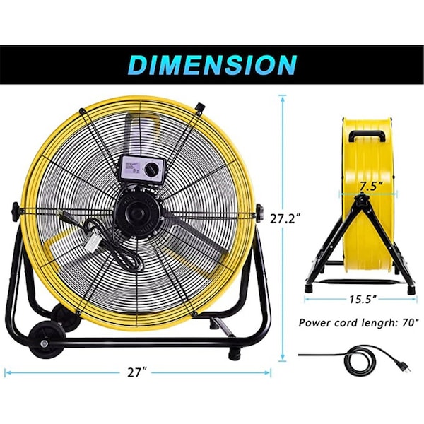 Edendirect Fans, 24 in Blade Dia, 120 V, 4600/6800/8100 
CFM - IR-INDUSTRIAL FAN Y