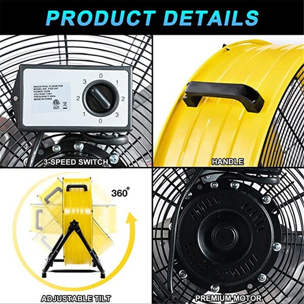 Edendirect Fans, 24 in Blade Dia, 120 V, 4600/6800/8100 
CFM - IR-INDUSTRIAL FAN Y