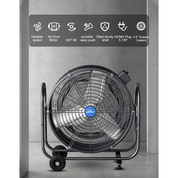 Iliving BLDC 24 in. Air Circulator High Velocity Floor Fan, 115-Volt - ILG8M24-70EC