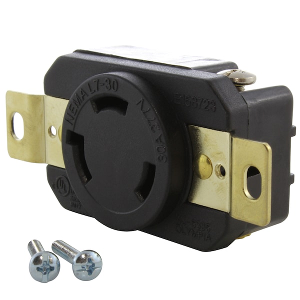 Ac Works 30A, 277V, NEMA L7-30R Flush Mounting Locking Industrial Grade Receptacle - FML730R