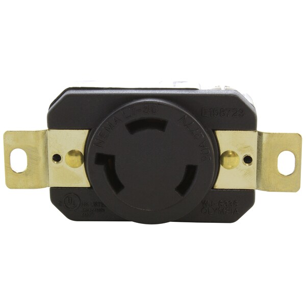 Ac Works 30A, 277V, NEMA L7-30R Flush Mounting Locking Industrial Grade Receptacle - FML730R