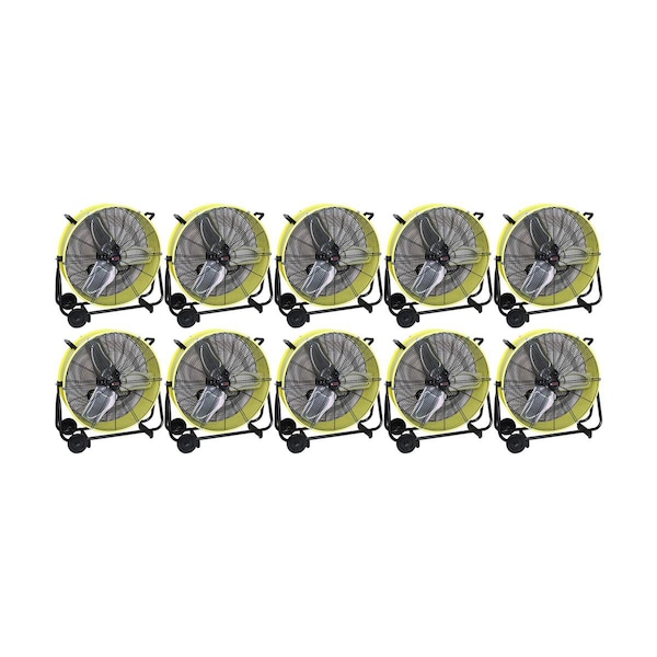 K-Tool International 24 In. Direct Drive Tilting Industrial Drum Fan, Safety Yellow Pallet Of 10 - KTI77740-PL10