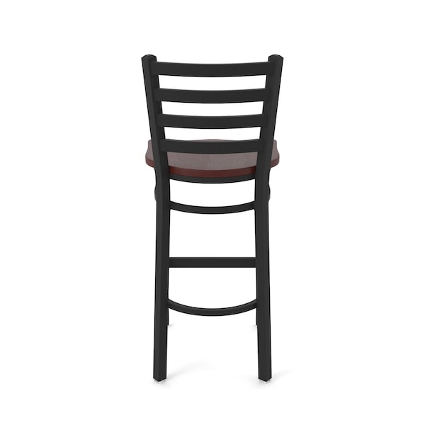 Holland Bar Stool Co 25" Stationary Counter Stool, Black Wrinkle, Dark Cherry Oak Seat - 40025BWDCOAK