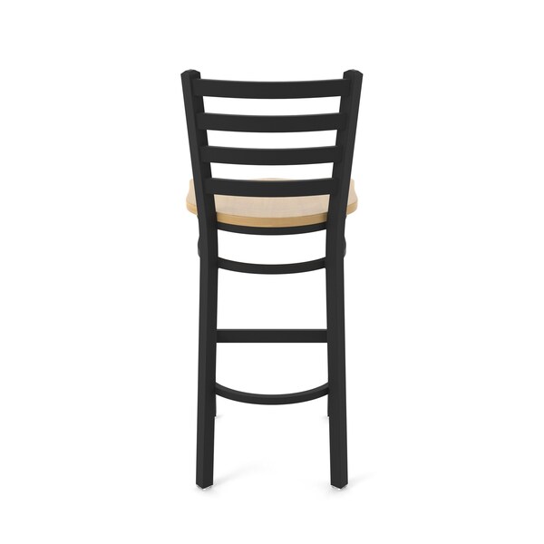 Holland Bar Stool Co 25" Stationary Counter Stool, Black Wrinkle, Nat Maple Seat - 40025BWNATMPL