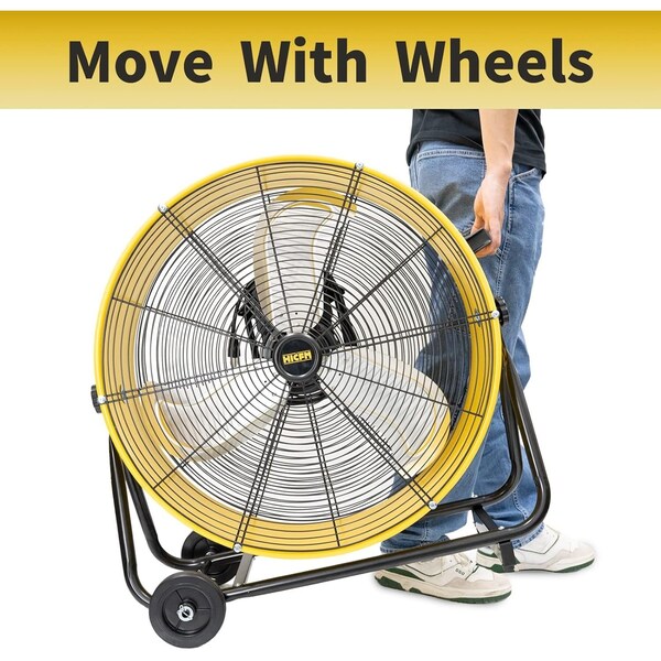 Edendirect Drum Fan, 24 in Blade Dia, 120V, 3,800/8,800 cfm - IR-FAND24DC