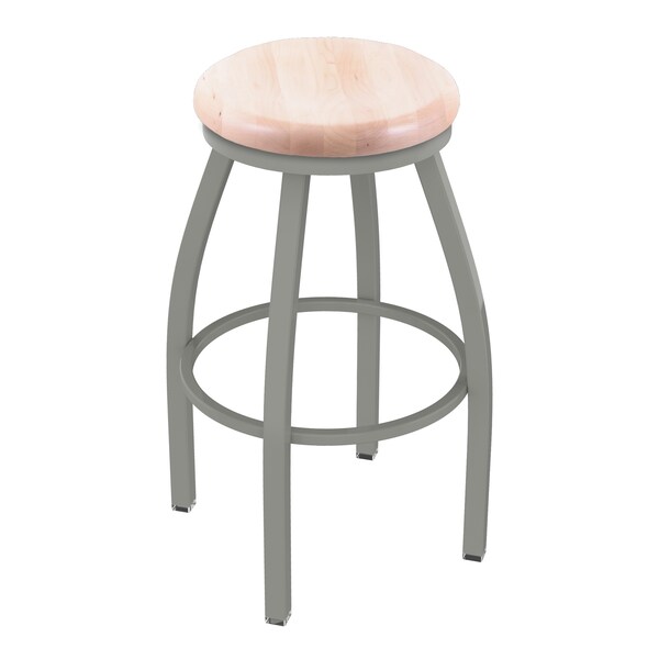 Holland Bar Stool Co 25" Swivel Counter Stool, Nickel Finish, Nat Maple Seat - 80225ANNATMPL