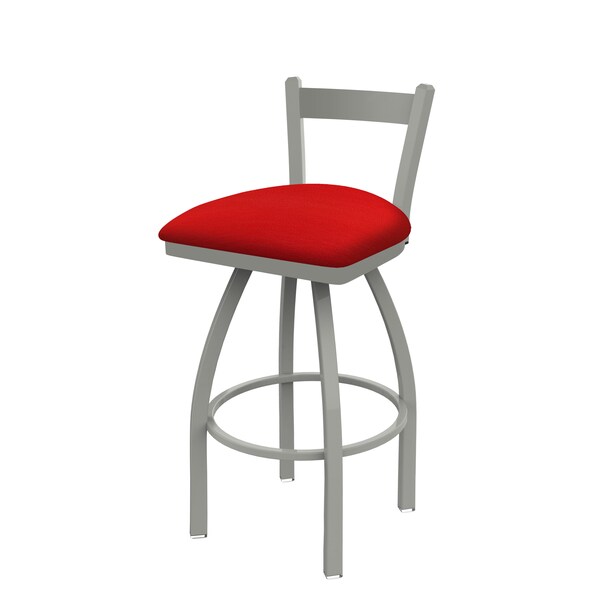 Holland Bar Stool Co 25" Low Back Swivel Counter Stool, Nickel Finish, Canter Red Seat - 82125AN011