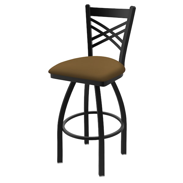 Holland Bar Stool Co 25" Swivel Counter Stool, Black Wrinkle, Canter Saddle Seat - 82025BW012
