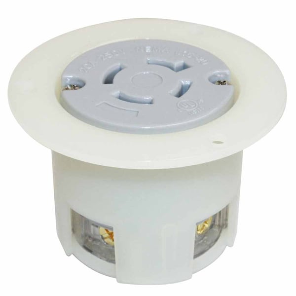 Superior Electric Twist Lock Receptacle Flange 3-Pole 4-Wire 20A 250V NEMA L15-20R - YGF041F