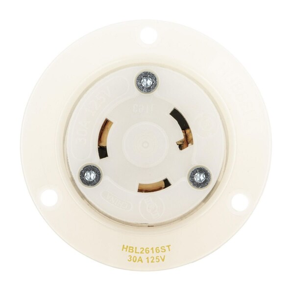 Hubbell Twist-Lock®, EdgeConnect™, Flanged Receptacle, 20A 125V, L5-20R, Screwless Terminal - HBL2616ST