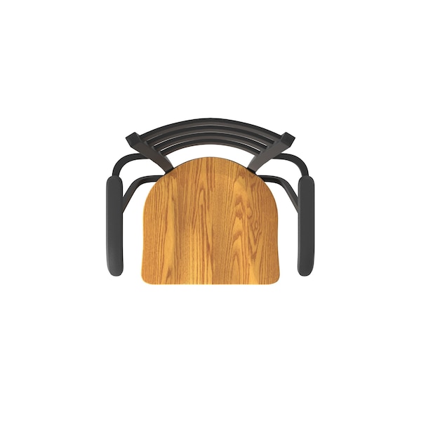 Holland Bar Stool Co Jackie with Arms 25 in. Swivel Counter Stool with Black Wrinkle Finish and Medium Oak Seat - 415