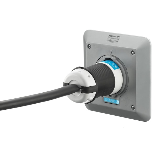 Hubbell 30A Twist-Lock Receptacle 2P 3W 250VAC L6-30R GY - HBL2620SR2