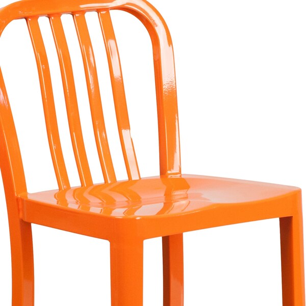 Flash Furniture 2 Pack 24" High Orange Metal Counter Height Stool - 2-CH-61200-24-OR-GG