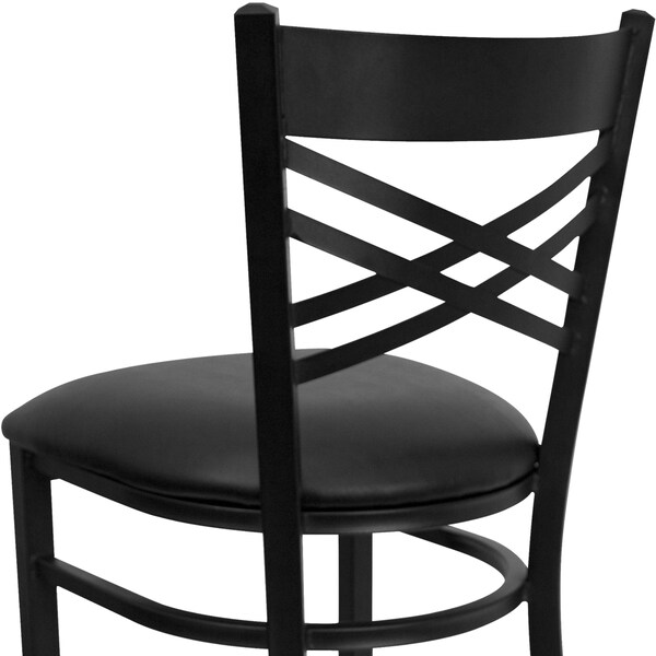 Flash Furniture Restaurant Stool, X Back, Black Seat - XU-6F8BXBK-BAR-BLKV-GG