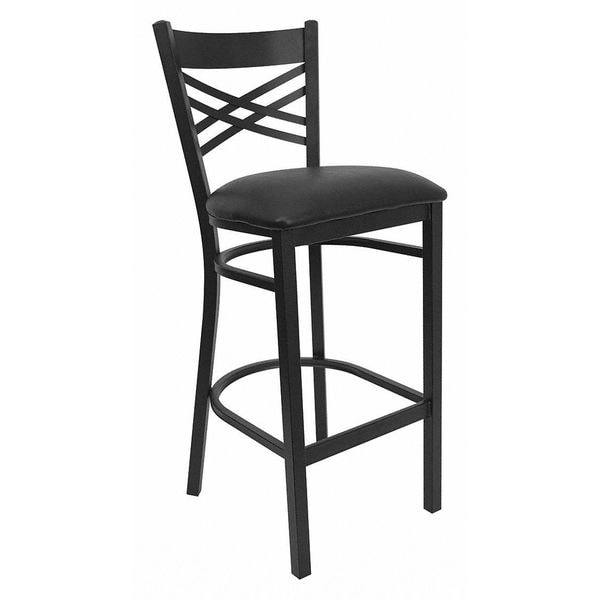 Flash Furniture Restaurant Stool, X Back, Black Seat - XU-6F8BXBK-BAR-BLKV-GG