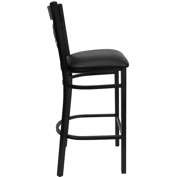 Flash Furniture Restaurant Stool, X Back, Black Seat - XU-6F8BXBK-BAR-BLKV-GG