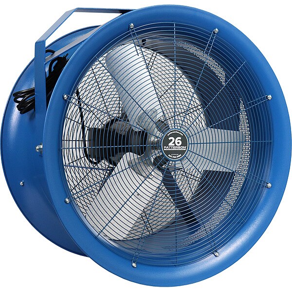 Patterson High Velocity Industrial Fan, Ceiling Mount, 26 in Blade Dia, 277V, 7,650 cfm, Non-Oscillating - H26C-HV KIT