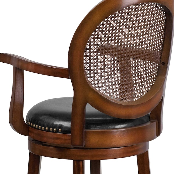 Flash Furniture Expresso Wood Stool w/Arms, 26" - TA-550426-E-CTR-GG