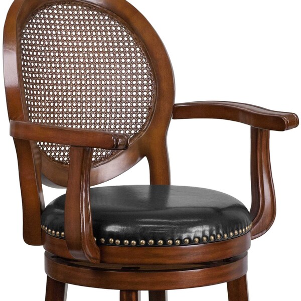 Flash Furniture Expresso Wood Stool w/Arms, 26" - TA-550426-E-CTR-GG
