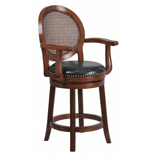 Flash Furniture Expresso Wood Stool w/Arms, 26" - TA-550426-E-CTR-GG