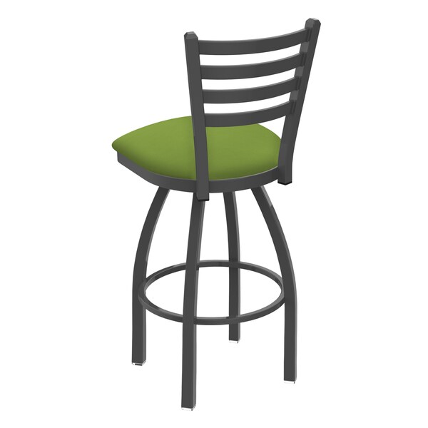Holland Bar Stool Co 25" Swivel Counter Stool, Pewter Finish, Canter Kiwi Green Seat - 41025PW009