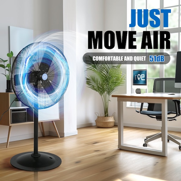 Iliving Adjustable-Height 30 in. 7261 CFM Industrial Pedestal Floor Fan - ILG8P30-72
