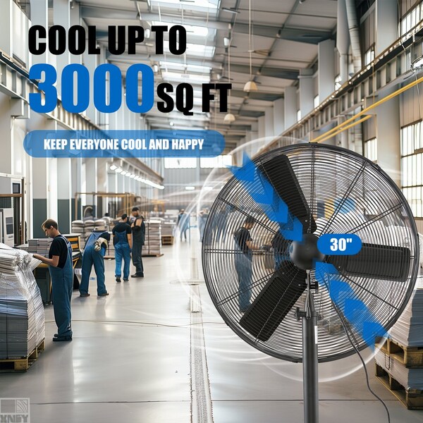 Iliving Adjustable-Height 30 in. 7261 CFM Industrial Pedestal Floor Fan - ILG8P30-72