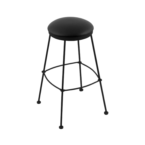 Holland Bar Stool Co 25" Stationary Counter Stool, Black Wrinkle, Black Vinyl Seat - 303025BWBLKVINYL