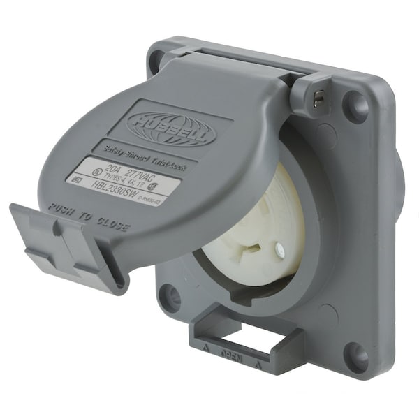 Hubbell 20A Watertight Locking Receptacle 2P 3W 277VAC - HBL2330SW