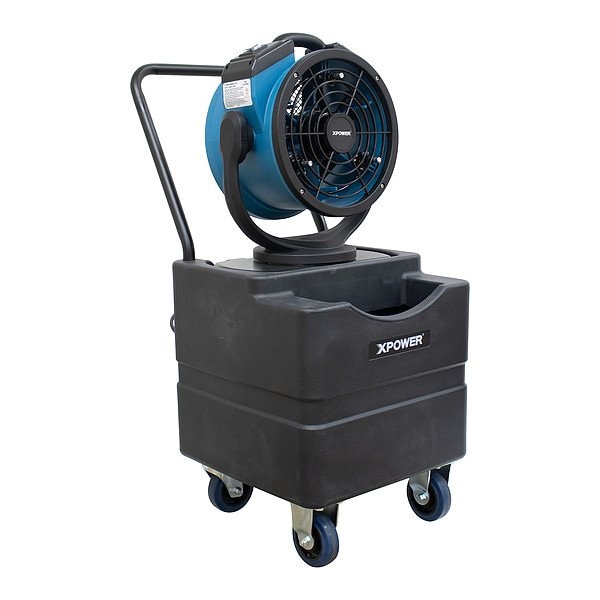 Xpower Industrial Misting Fan, Floor, Pedestal Mount, Not Applicable Blade Dia, 115V AC, 1,000 cfm - FM-68WK