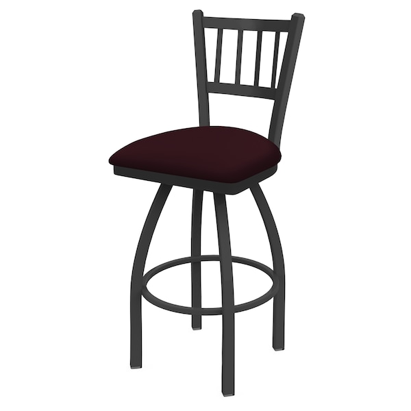 Holland Bar Stool Co 25" Swivel Counter Stool, Pewter Finish, Canter Bordeaux Seat - 81025PW005