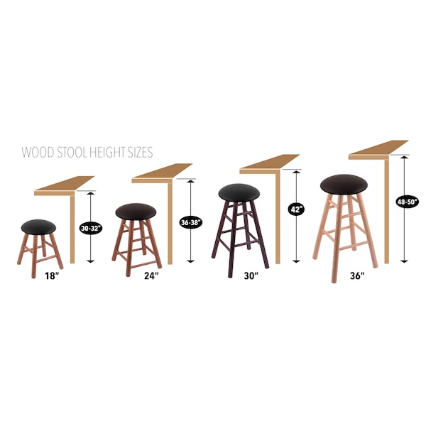 Holland Bar Stool Co Oak Bar Stool, Medium Finish, Canter Pine Seat - RC30OTMED002