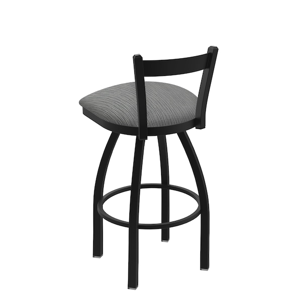 Holland Bar Stool Co 25" Low Back Swivel Counter Stool, Black Wrinkle, Graph Seat - 82125BW020