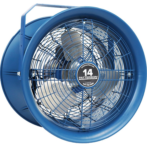 Patterson High Velocity Industrial Fan, Ceiling, Column, Floor, Wall Mount, 14 in Blade Dia, 115/208 to 230V - H14A