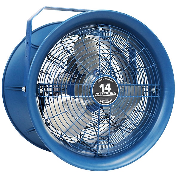 Patterson High Velocity Industrial Fan, Ceiling Mount, 14 in Blade Dia, 115/208 to 230V, 2,600 cfm - H14A-HV KIT
