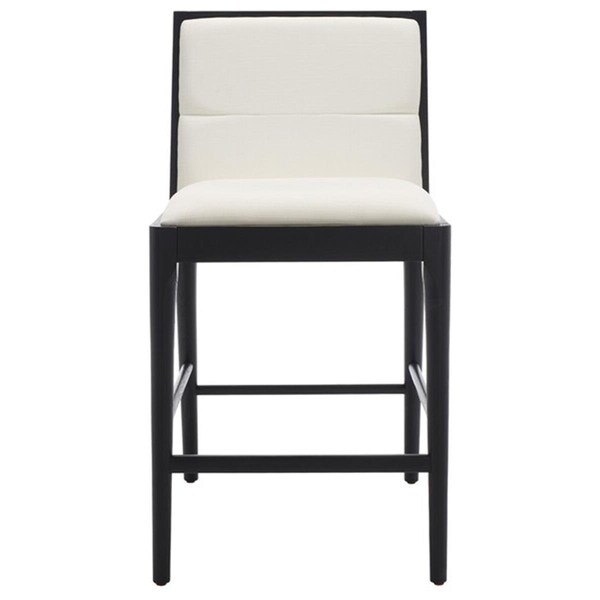 Safavieh Laycee Linen Counter Stool Black & White - Set of 2 - SFV4147A-SET2