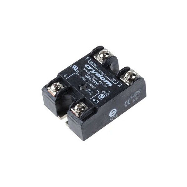 Relés de estado sólido Crydom - Relé SSR de montaje industrial, montaje en panel, IP00, 280VCA/10A, entrada de 3-32VDC, Zero - D2410PG