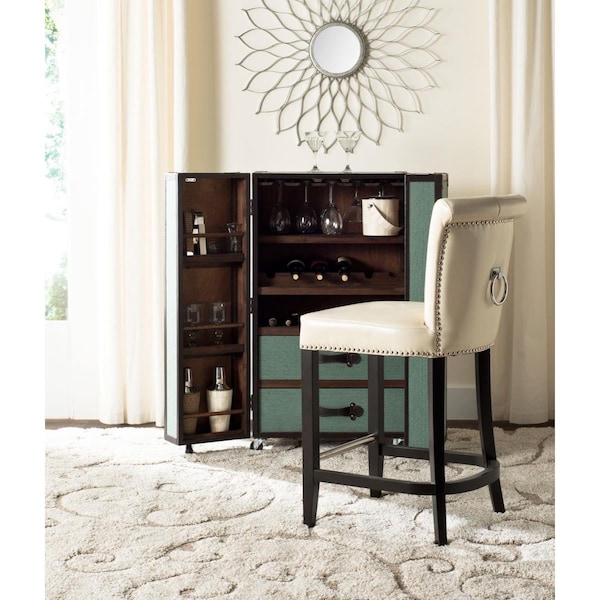 Safavieh Addo Ring Counter Stool Cream & Leather - HUD8241D